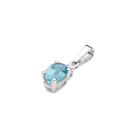 Przejdź do produktu Zawieszka z białego złota 585 z topazem i diamentem 0,014ct The Diamonds