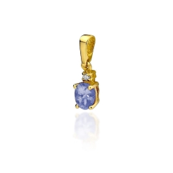 Zawieszka z żółtego złota 585 z tanzanitem i diamentem 0,014ct The Diamonds GZ-1-tanzanit