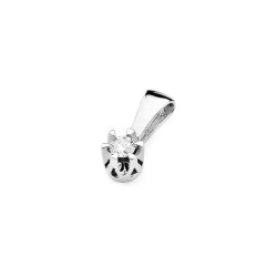 Zawieszka z białego złota 585 z diamentem 0,08ct The Diamonds  BZ-32-0,08ct-b