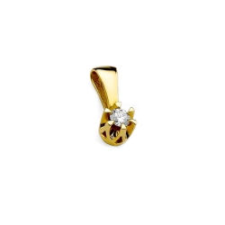 Zawieszka z żółtego złota 585 z diamentem 0,10ct The Diamonds BZ-32-0,10ct