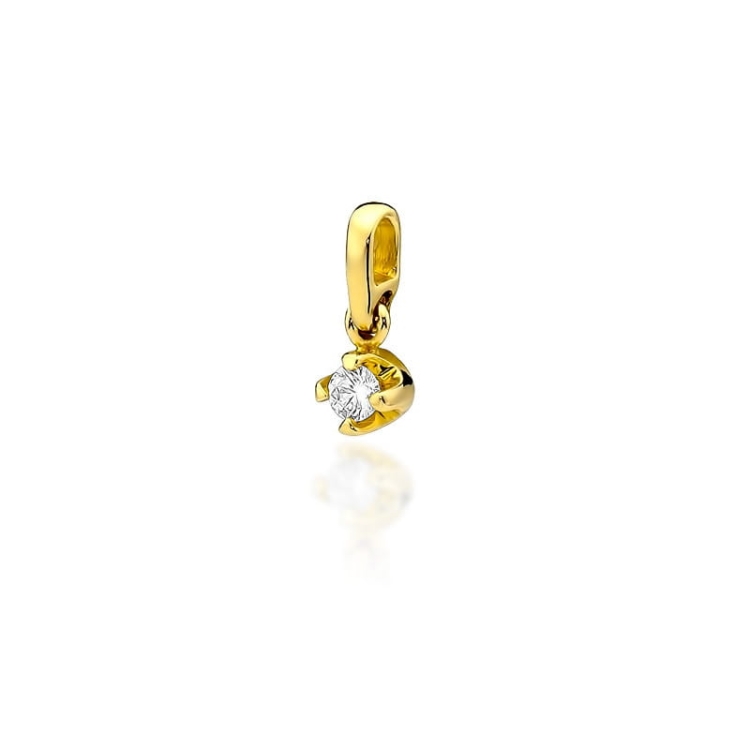 Zawieszka z żółtego złota 585 z diamentem 0,10ct The Diamonds BZ-34