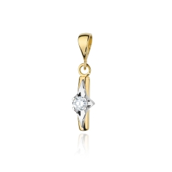 Zawieszka z żółtego złota 585 z diamentem 0,08ct The Diamonds BZ-88-0,08ct