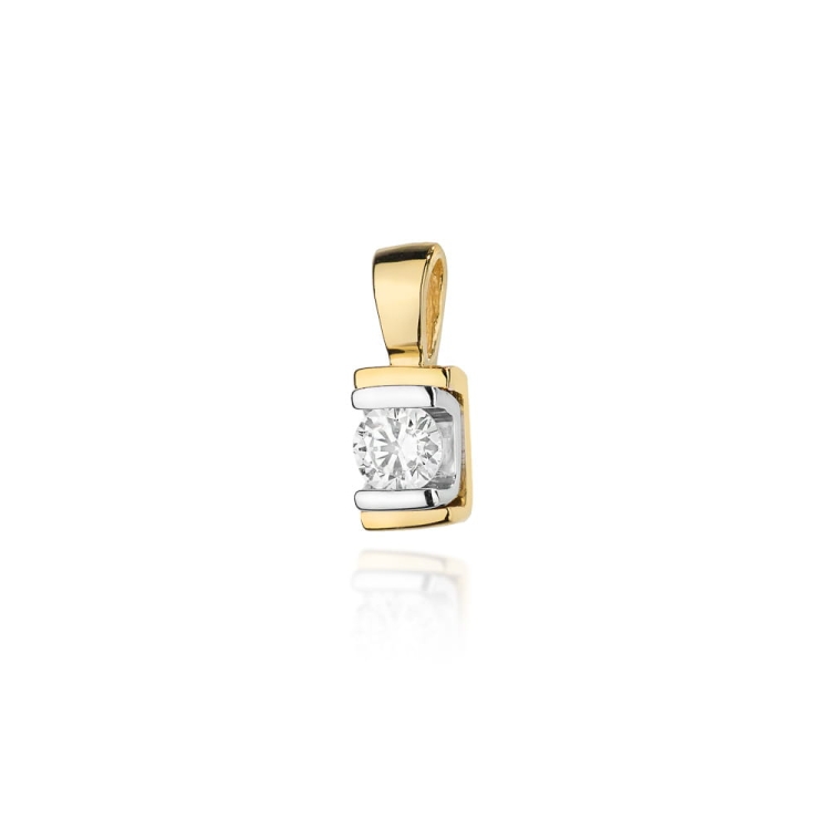 Zawieszka z żółtego złota 585 z diamentem 0,10ct The Diamonds BZ-343