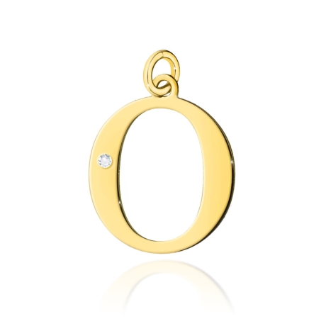 Przejdź do produktu Zawieszka literka O z żółtego złota 585 z diamentem 0,005ct The Diamonds