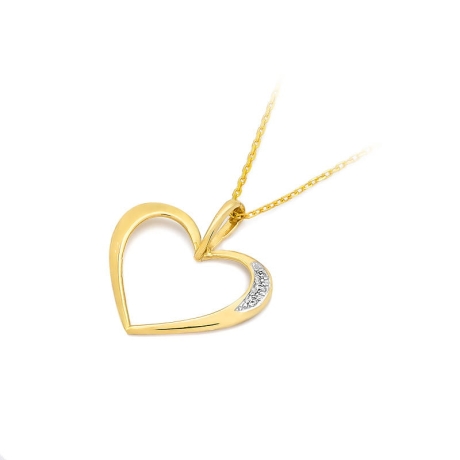 Przejdź do produktu Zawieszka z żółtego złota serce z diamentami 0,025ct The Diamonds