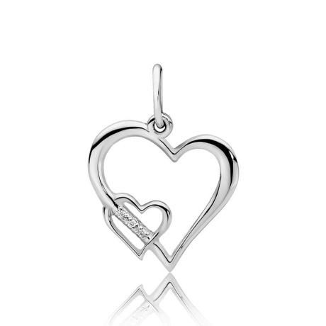 Przejdź do produktu Zawieszka z białego złota serce z diamentami 0,015ct The Diamonds
