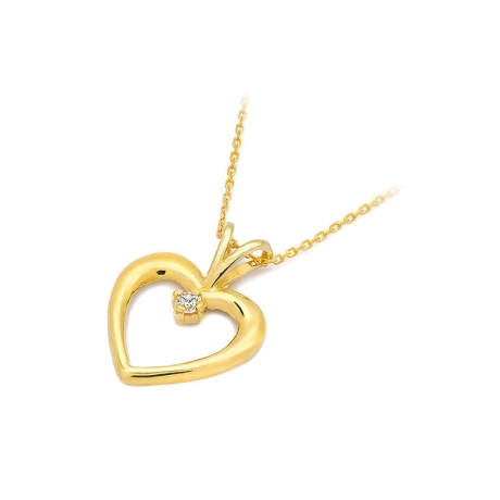 Przejdź do produktu Zawieszka z żółtego złota serce z diamentem 0,04ct The Diamonds