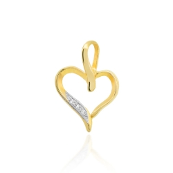 Zawieszka z żółtego złota serce z diamentami 0,015ct The Diamonds BS-6