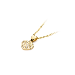 Zawieszka z żółtego złota serce z diamentami 0,15ct The Diamonds BS-20