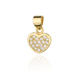 Zawieszka z żółtego złota serce z diamentami 0,15ct The Diamonds BS-20