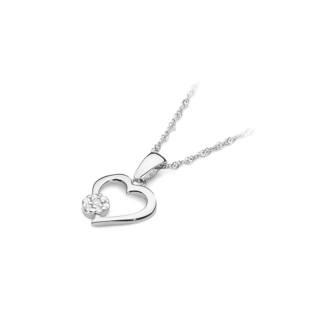 Przejdź do produktu Zawieszka z białego złota serce z diamentami 0,06ct The Diamonds