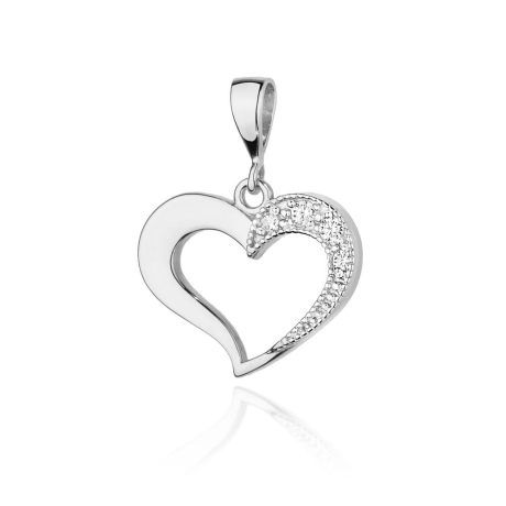 Przejdź do produktu Zawieszka z białego złota serce z diamentami 0,06ct The Diamonds