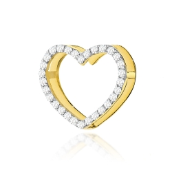 Zawieszka z żółtego złota serce z diamentami 0,15ct The Diamonds BS-27