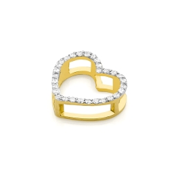 Zawieszka z żółtego złota serce z diamentami 0,15ct The Diamonds BS-27