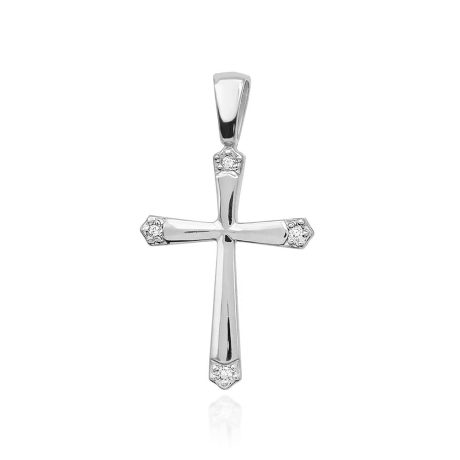 Przejdź do produktu Zawieszka z białego złota krzyż z diamentami 0,02ct The Diamonds