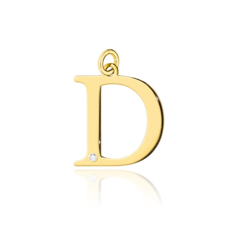 Przejdź do produktu Zawieszka duża literka D z żółtego złota 585 z diamentem 0,005ct The Diamonds