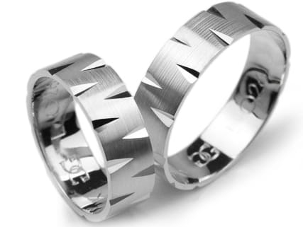 Obrączki ślubne z białego złota płaskie 6mm Lovely L026-b
