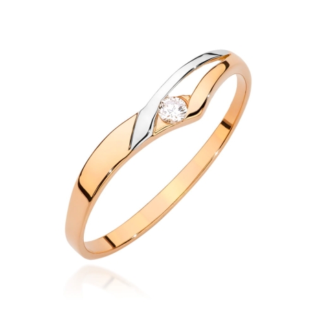 Przejdź do produktu Pierścionek zaręczynowy z różowego złota z diamentem 0,04ct Fire Of Love