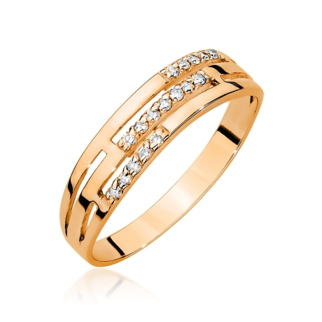Przejdź do produktu Pierścionek zaręczynowy z różowego złota z diamentami 0,15ct Fire Of Love
