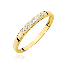 Pierścionek zaręczynowy z żółtego złota z diamentami 0,10ct Fire Of Love