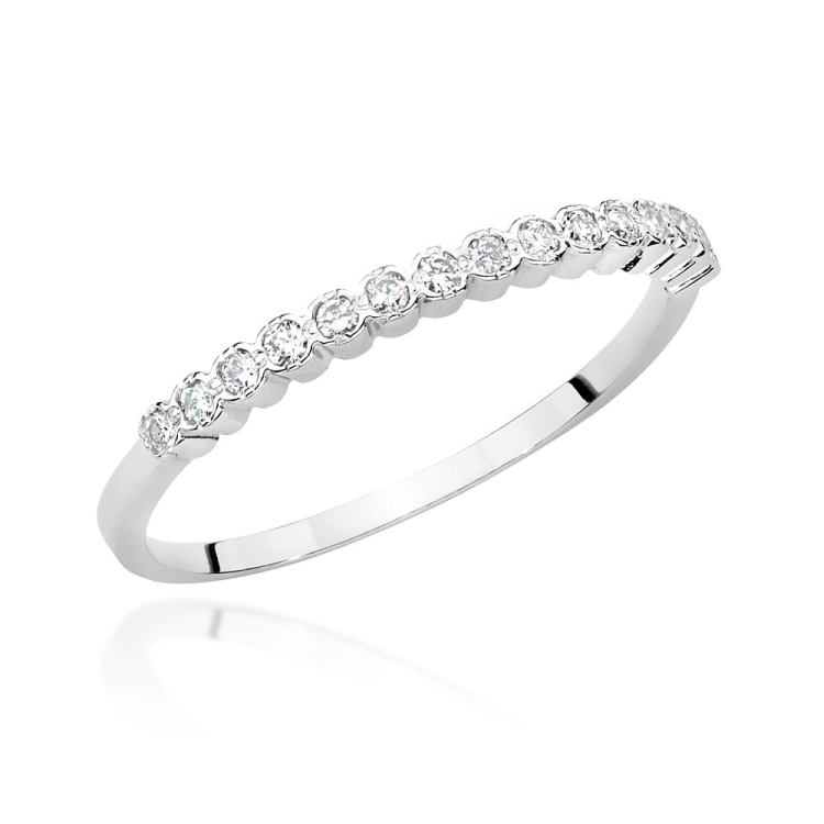 Pierścionek zaręczynowy z białego złota z diamentami 0,07ct Fire Of Love