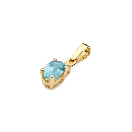 Przejdź do produktu Zawieszka z żółtego złota 585 z topazem i diamentem 0,014ct The Diamonds