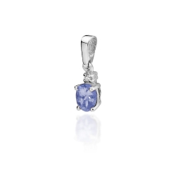 Zawieszka z białego złota 585 z tanzanitem i diamentem 0,014ct The Diamonds