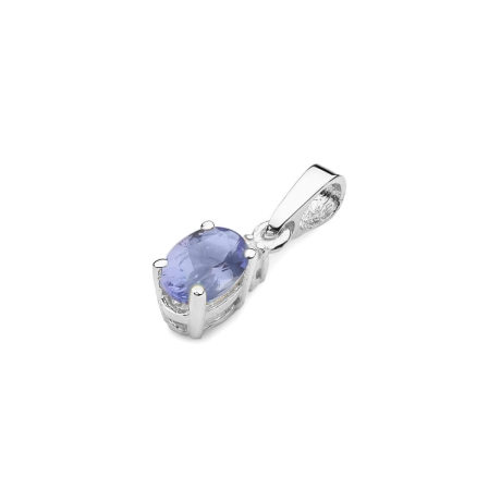 Przejdź do produktu Zawieszka z białego złota 585 z tanzanitem i diamentem 0,014ct The Diamonds