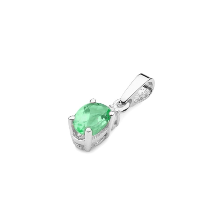 Przejdź do produktu Zawieszka z białego złota 585 z szmaragdem i diamentem 0,014ct The Diamonds 