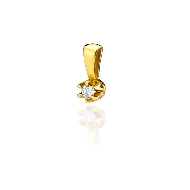 Zawieszka z żółtego złota 585 z diamentem 0,08ct The Diamonds