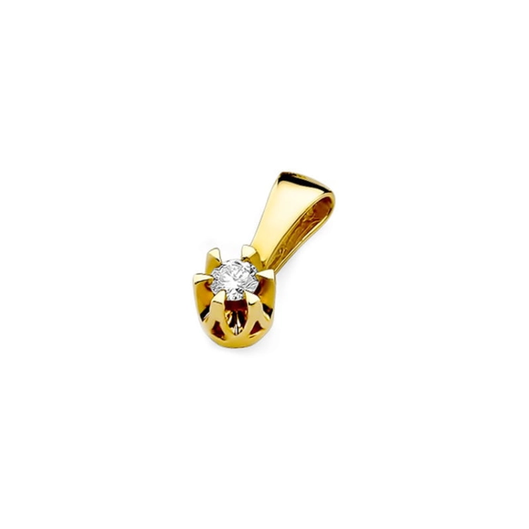 Zawieszka z żółtego złota 585 z diamentem 0,08ct The Diamonds