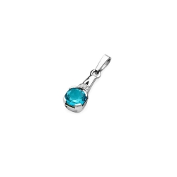 Zawieszka z białego złota 585 z topazem i diamentem 0,005ct The Diamonds