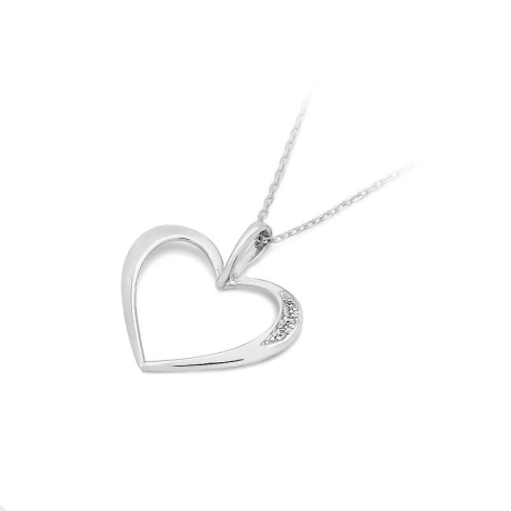 Przejdź do produktu Zawieszka z białego złota serce z diamentami 0,025ct The Diamonds 
