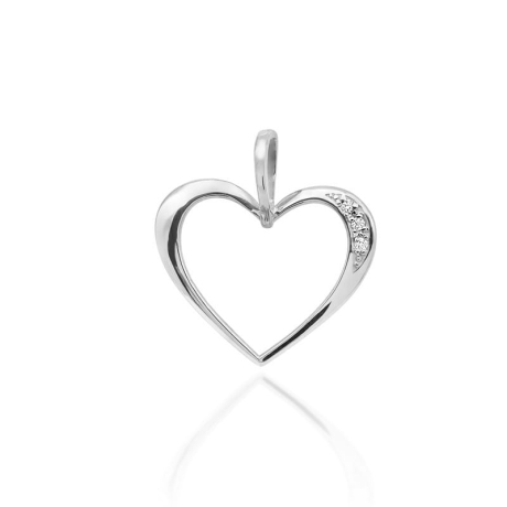 Przejdź do produktu Zawieszka z białego złota serce z diamentami 0,025ct The Diamonds 
