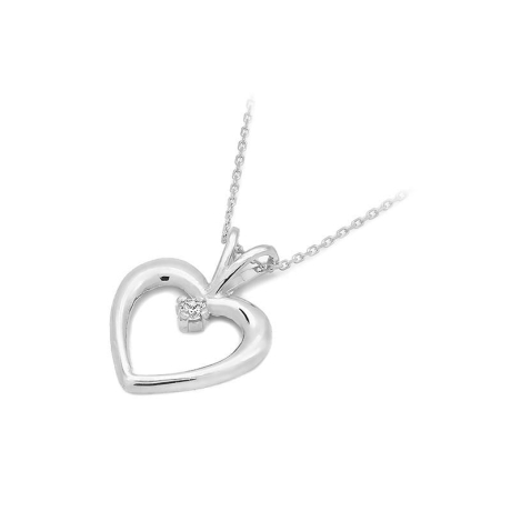 Przejdź do produktu Zawieszka z białego złota serce z diamentem 0,04ct The Diamonds 