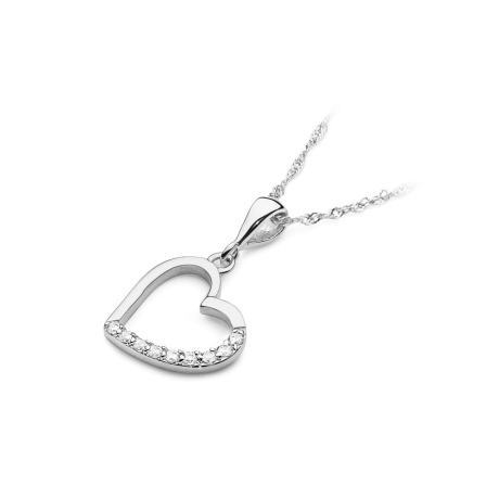 Przejdź do produktu Zawieszka z białego złota serce z diamentami 0,13ct The Diamonds