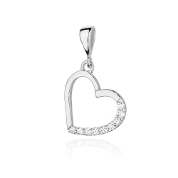 Zawieszka z białego złota serce z diamentami 0,13ct The Diamonds