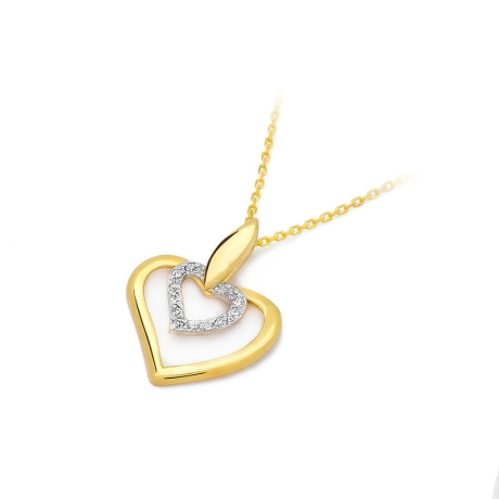 Przejdź do produktu Zawieszka z żółtego złota serce z diamentami 0,06ct The Diamonds