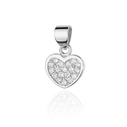 Zawieszka z białego złota serce z diamentami 0,15ct The Diamonds