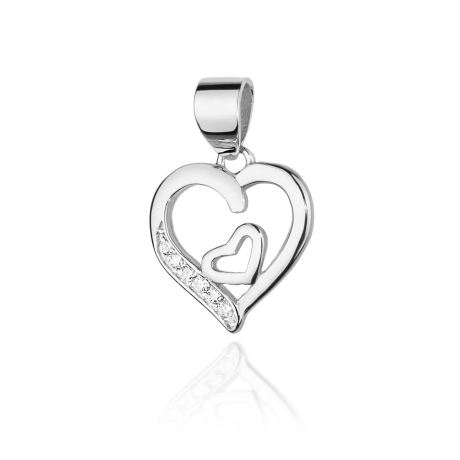 Przejdź do produktu Zawieszka z białego złota serce z diamentami 0,05ct The Diamonds
