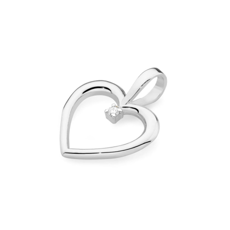 Przejdź do produktu Zawieszka z białego złota serce z diamentem 0,005ct The Diamonds