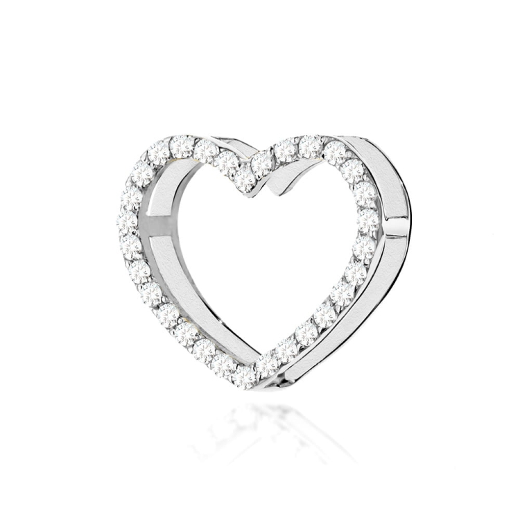 Zawieszka z białego złota serce z diamentami 0,15ct The Diamonds