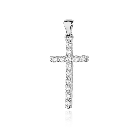 Przejdź do produktu Zawieszka z białego złota krzyż z diamentami 0,39ct The Diamonds 