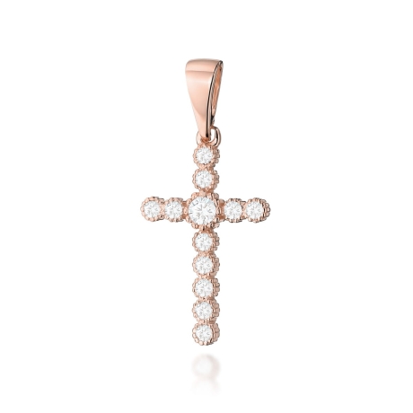 Przejdź do produktu Zawieszka z różowego złota krzyż z diamentami 0,32ct The Diamonds