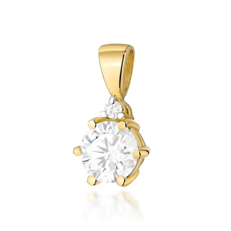 Przejdź do produktu Zawieszka z żółtego złota 585 z białym szafirem i diamentem 0,015ct The Diamonds