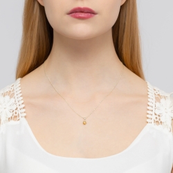 Zawieszka z białego złota 585 z cytrynem i diamentem 0,015ct The Diamonds