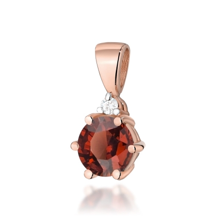 Przejdź do produktu Zawieszka z różowego złota 585 z granatem i diamentem 0,015ct The Diamonds