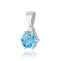 Zawieszka z różowego złota 585 z szmaragdem i diamentem 0,015ct The Diamonds