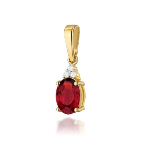 Przejdź do produktu Zawieszka z żółtego złota 585 z rubinem i diamentami 0,025ct The Diamonds