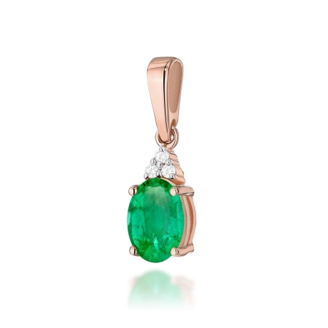 Przejdź do produktu Zawieszka z różowego złota 585 z szmaragdem i diamentami 0,025ct The Diamonds